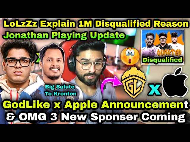 LoLzZz Explained 1M Tournament Disqualified Matter 😮GodLike x Apple Collaboration & 3 Announcement 🫡