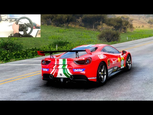 Ferrari 488 GTE Competizione 1600HP Forza Horizon 5 ( steering wheel gameplay )