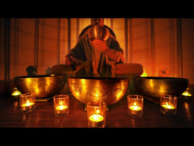 Thunder and Rain Tibetan Bowl Sound Bath  |  Calming Music for Meditation