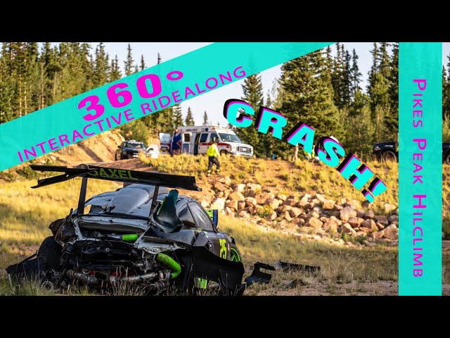 Pikes Peak Violent Crash 360 interactive video from Fastest Pastor in His 997 GT3 Porsche