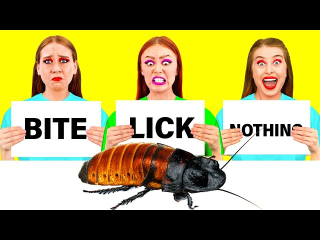 Bite, Lick or Nothing Challenge | Tasty Kitchen Hacks by DuKoDu Challenge