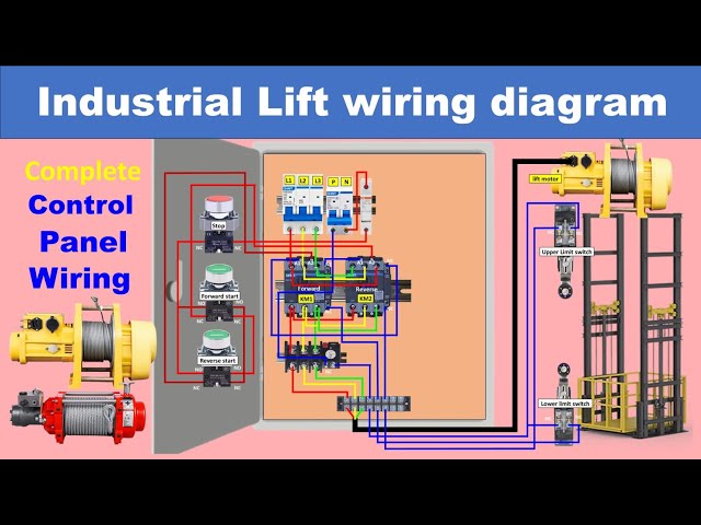 Industrial Lift (Elevator) / Winch Wiring Diagram | Control & Power Circuit Explained