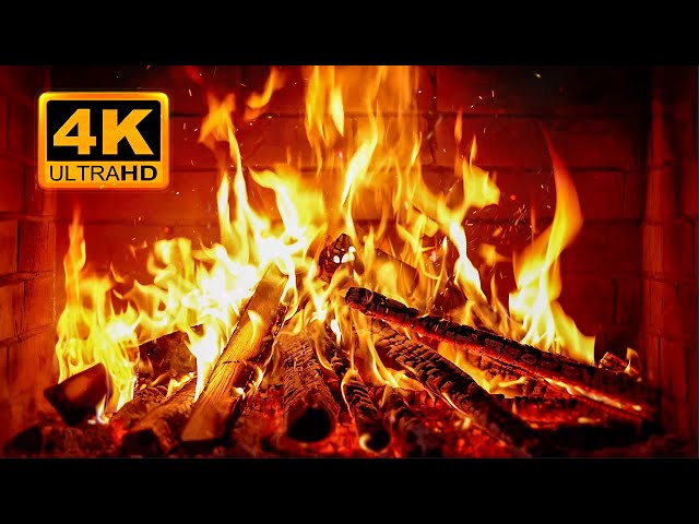 🔥 Fireplace 4K UHD! Fireplace with Crackling Fire Sounds. Fireplace Ambience