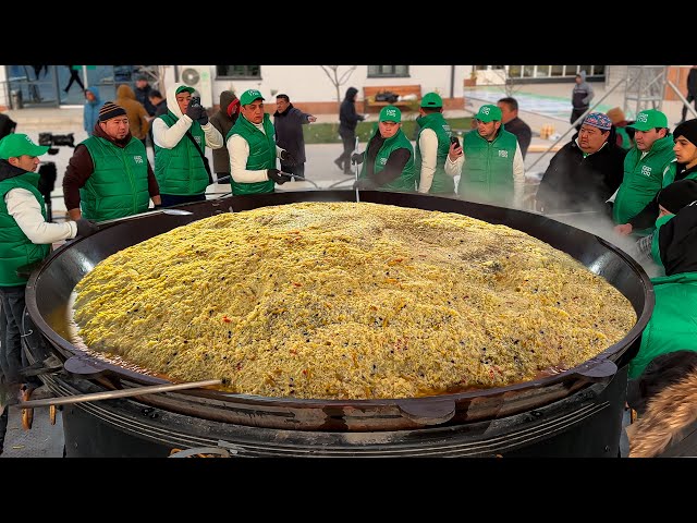 The Largest Pilaf in History: 15 Chefs Prepare 4 Tons in a Giant Kazan! Pilaf Compilation.