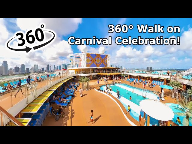 360° Walkthrough on Carnival Celebration | Deck 17 Tour from Pool to Aft | Port of Miami