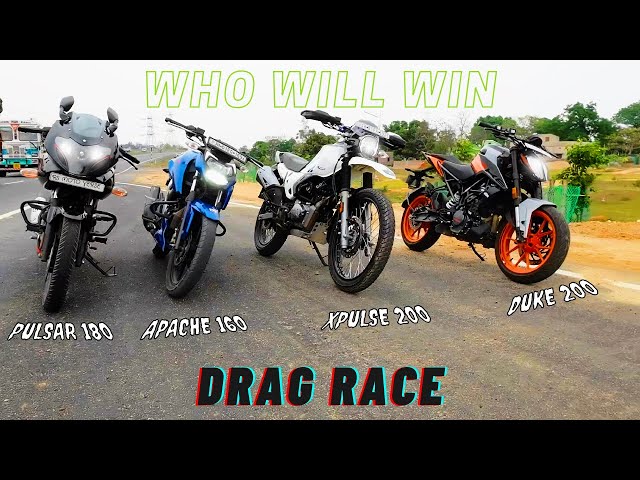 Drag Race🔥🔥|| Duke se bhida Xpulse || #pulsar180  #duke200 #xpulse200 #apache1604v