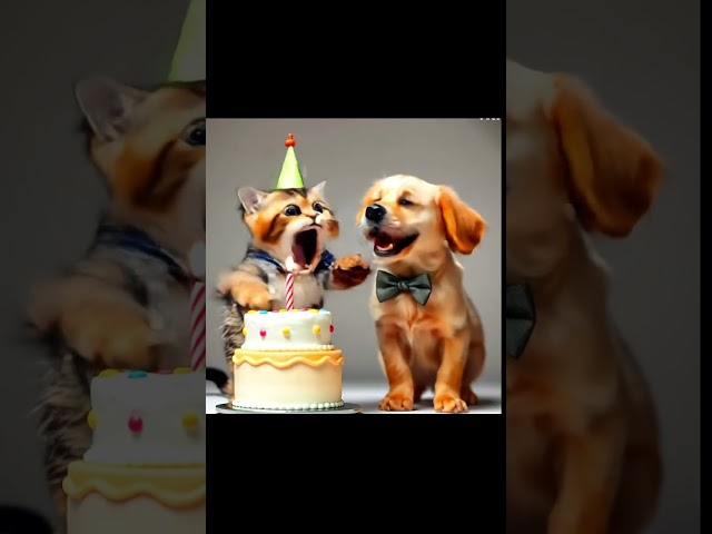 Special Birthday: A Dog Celebrates a Cat's Anniversary!