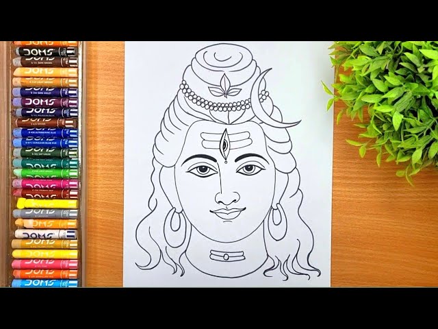 How to draw lord shiva || Easy drawing of Mahadev step by step|| Maha Shivratri drawing...