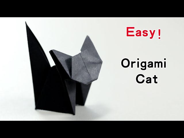 How to fold paper black cat，Easy origami cat，Step by step origami tutorial #handmadepaper #origami