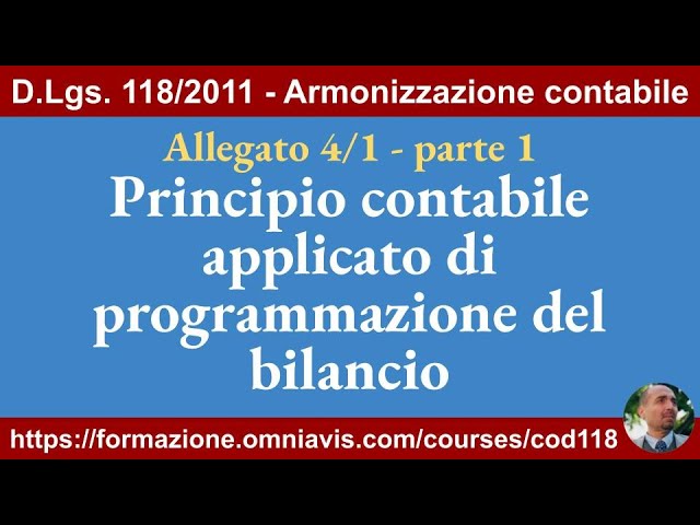 Armonizzazione (D.Lgs 118/2011) - Allegato 4/1 - Principio applicato programmazione p. 1 (18/2/2024)