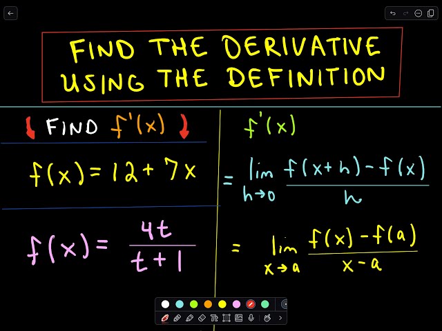 ❖ Finding a Derivative Using the Definition of a Derivative ❖