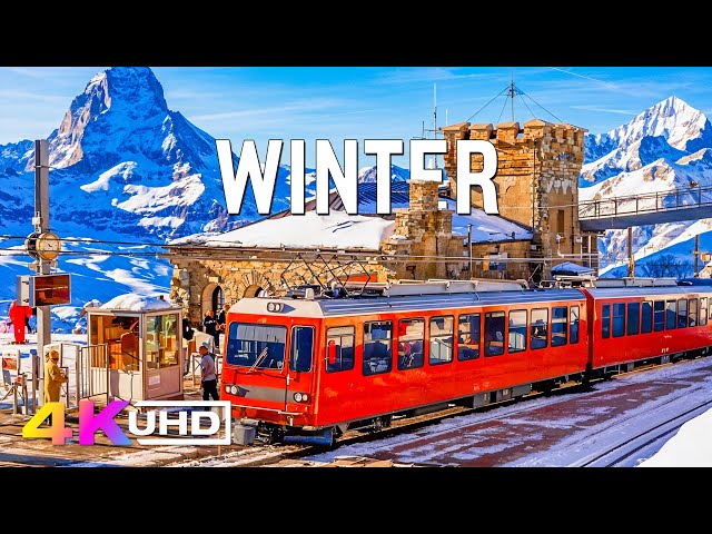 Winter 4K UHD (60 FPS) - Snowy landscapes and peaceful frozen lakes - Scenic Relaxation Film