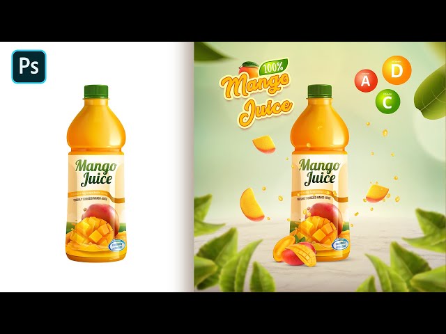 Mango Juice Social Media Banner Design | Adobe Photoshop Tutorial