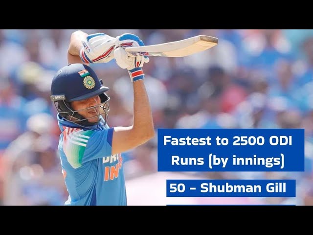 Shubhman gill fastest 2500 odi runs