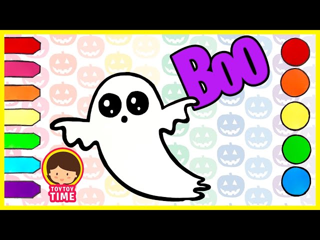 How to Draw a Cute Ghost Easy | Best Kid Friendly Video for Coloring Pages and Arts and Craft