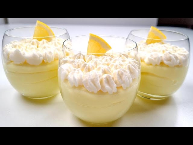 Creamy lemon mousse in 5 minutes - No eggs, no bake lemon dessert