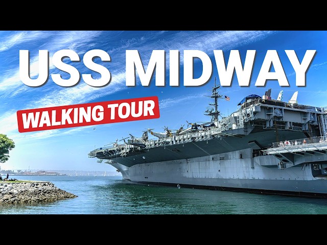 Walking Inside Aircraft Carrier USS Midway - San Diego, California Walking Tour - 4K