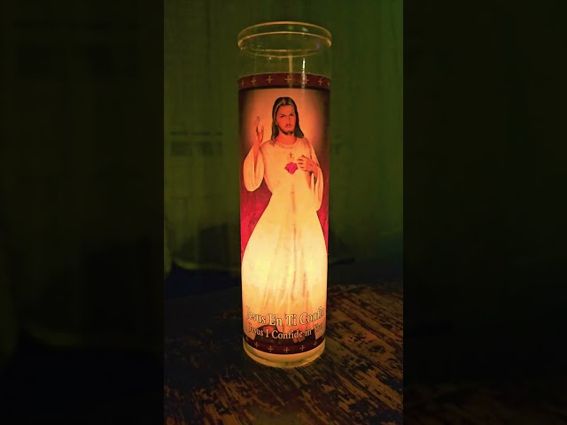 Catholic Prayer Candle With Relaxing Music.