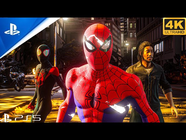 Team Spiderverse + Li VS. Symbiotes Spiderman 2 4K HDR Ps5 Slim