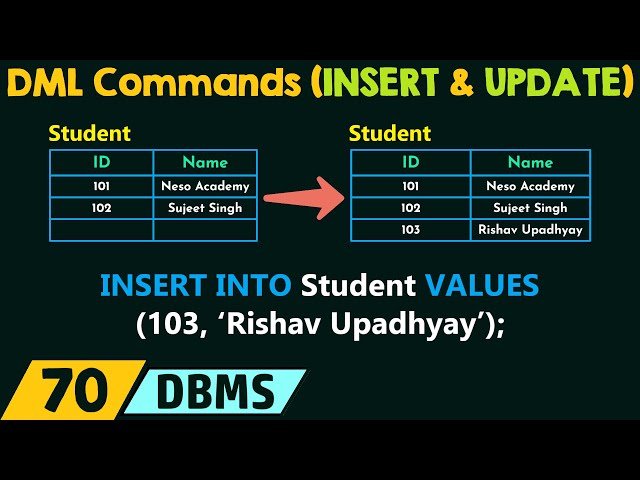 DML Commands - INSERT and UPDATE