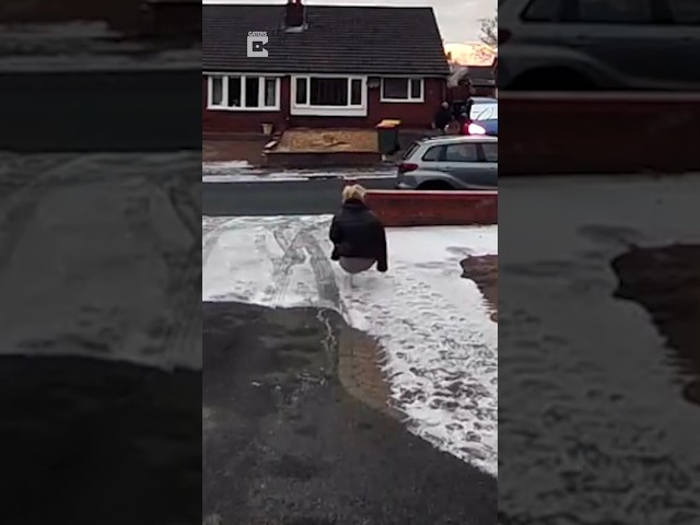 Ice fails #construction #ice fails #ice #funny #shorts #reaction #respect #workfails #automobile