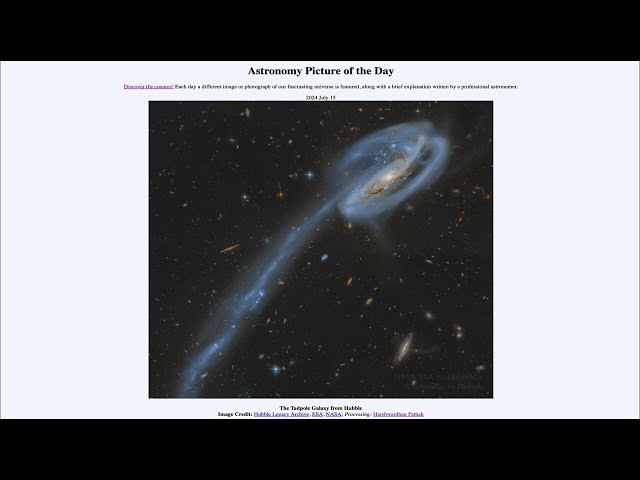 2024 July 15 - The Tadpole Galaxy from Hubble