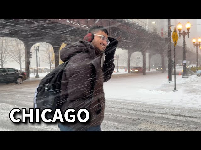 Chicago First Snowfall Of The Season 2024 On Thursday | November 21, 2024 | 4K Raw Video Heavy Snow