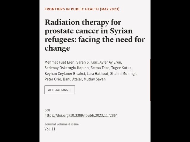 Radiation therapy for prostate cancer in Syrian refugees: facing the need for change | RTCL.TV