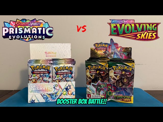 PRISMATIC EVOLUTIONS BOOSTER BOX vs EVOLVING SKIES BOOSTER BOX Pokemon Card Opening Battle!!