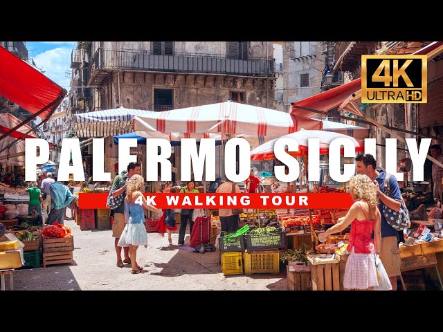 🇮🇹 Palermo, Sicily Walking Tour - Street Food Tour Markets of Sicilia [4K HDR - 60fps]