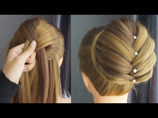 How To Messy Bun Hairstyle 💜 Easy Hairstyle For Wedding And Party