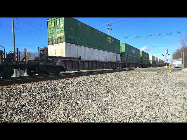 Norfolk Southern 9967 (D9-44CW), 9886 (D9-40CW), 7551 (ES-40DC) Train Locomotives. Intermodal.