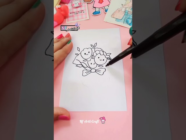 kawaii drawing #satisfying #easy #art #youtubeshorts #love #youtube #shorts #kawaii #diy