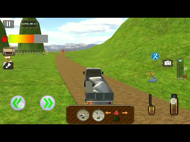 a truck is carrying heavy stones over the mountains - Hill Truck Driving Truck Game