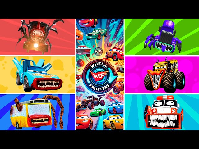 Epic Battle of Cars Characters🎯Fire Truck Head Eater , Giant Monster Truck Chase , Fura Eater !!!