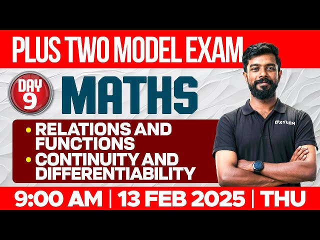 Plus Two Model Exam One Shot Maths | Relations And Functions , Continuity And Differentiability