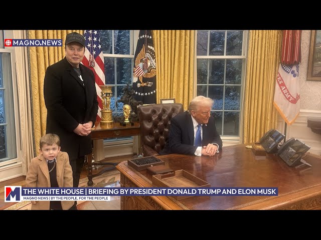 President Trump & Elon Musk | Full press briefing on DOGE at The White House (Feb 11, 2025) [CC]