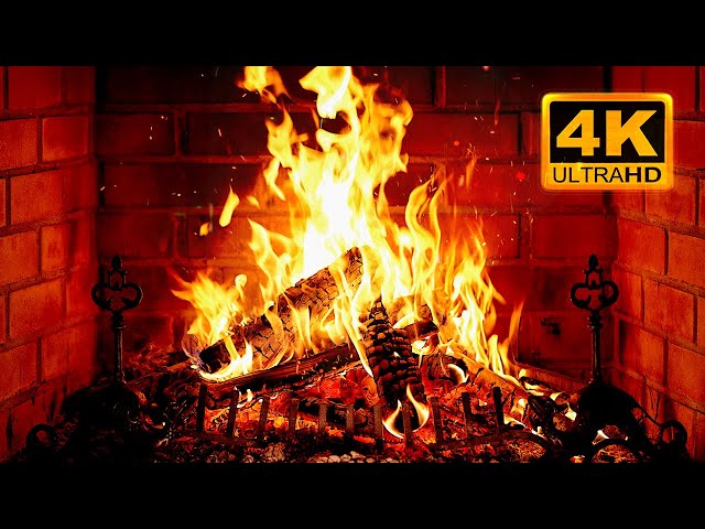 🔥 Cozy Fireplace 4K (12 HOURS). Fireplace with Crackling Fire Sounds. Fireplace Burning 4K