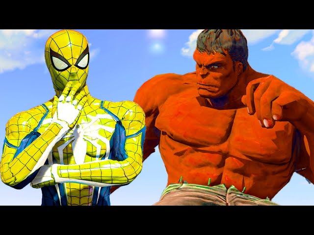 RED HULK vs YELLOW SPIDERMAN - What If Battle Superheroes