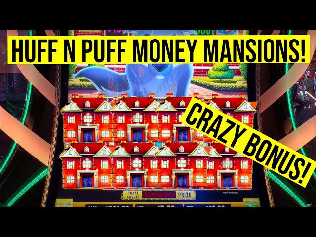 CRAZY JACKPOT ON HUFF N PUFF MONEY MANSIONS SLOT!