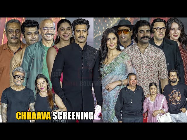 Celebrities arrives at Chhaava Screening | Katrina Kaif, Vicky Kaushal and Family Sharvari Many more