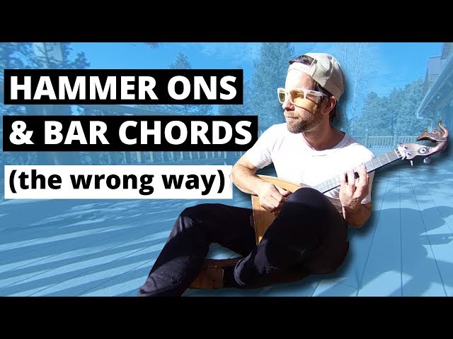 Hammer ons and Bar Chords (the wrong way) on Balalaika