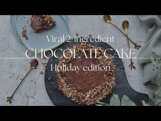 Viral 2-Ingredient Chocolate Cake 🎄 Holiday Edition!