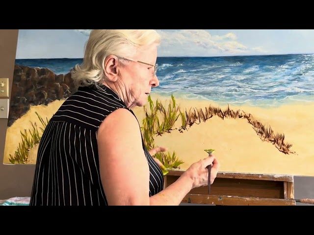 Painting a large seascape canvas 9