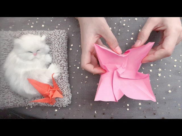 Creative origami rose crane 创意折纸 玫瑰鹤