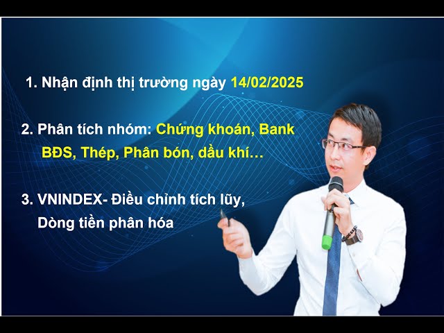 Chứng khoán hàng ngày: Nhận định thị trường ngày 14/02/2025.Điều chỉnh, tích lũy, dòng tiền phân hóa