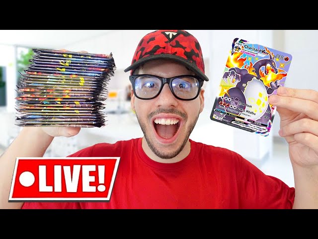 BIRTHDAY PARTY! Opening 300 Pokemon Packs for Charizard! (Live Stream)