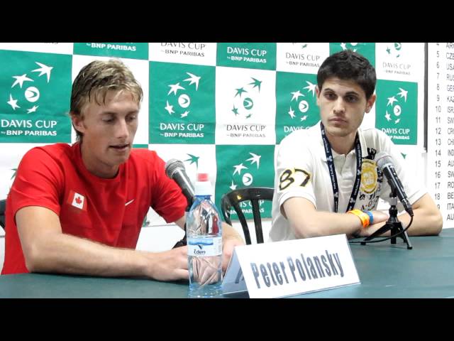 Davis Cup press conference with Peter Polansky (Canada) after losing to Dudi Sela (Israel)