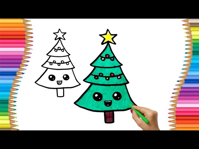 How to Draw a SUPER EASY Christmas Tree 🎄🎅 | Drawing & Coloring Step by Step For Kids & Toddlers