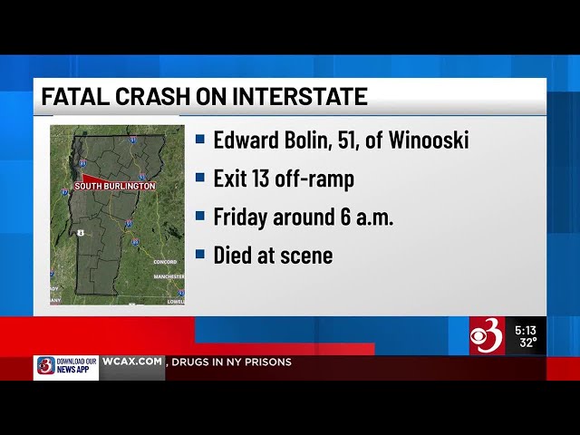 Vermont man killed in crash on Interstate 89